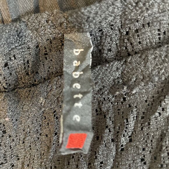 Vintage Babette Size XS Pleated 3/4 Sleeve Midi Dress Black Extra Small Y2K LBD - Picture 5 of 10